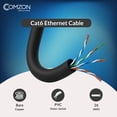 thumbnail image 3 of COMZON 1000ft Shielded Cat6a F/UTP Ethernet Cable 26AWG Stranded Copper, 500Mhz Network Speed 10Gigabit Patch Cable, Black, 3 of 7