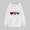 thumbnail image 2 of Leopard Plaid Heart Graphic Pullover Hoodies for Women Valentine's Day Fleece Sweatshirt Cute Long Sleeve Drawstring Casual Hooded Shirt(White,XXL), 2 of 5