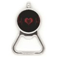 thumbnail image 1 of Corazón electrocardiograma diseño creativo Acero inoxidable Metal cerveza tapa sacacorchos, 1 of 3