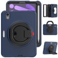 thumbnail image 1 of 360 Rotation Hand Grip Hard TPU Tablet Case For Ipad Mini 6 8.3Inch 2021 Shockproof Cover With Pencil Slot dark blue, 1 of 6