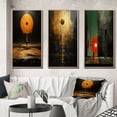 thumbnail image 1 of Designart "Urban Solitude under the Full Moon" Modern Geometric Framed Wall Art Set Of 3 - Black Abstract Geometric Frame Gallery Wall Set For Home Decor, 1 of 6