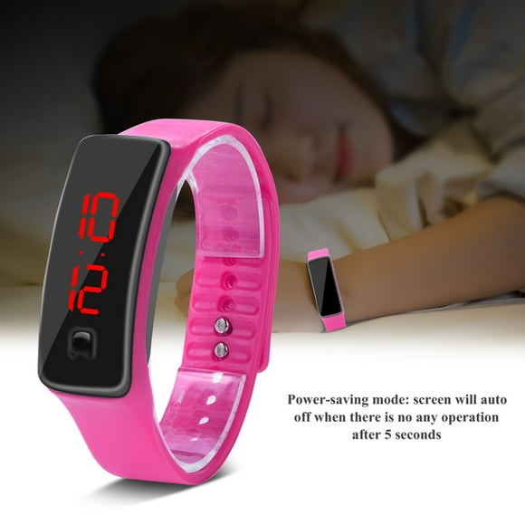Reloj de Pulsera LED,Correa de Silicona Deportiva Reloj de Pulsera Digital de 12 Horas con Pantalla Electrónica(Rosa) Ecomeon no