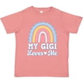 thumbnail image 3 of Inktastic My Gigi Loves Me Retro Rainbow Girls Toddler T-Shirt, 3 of 5