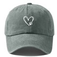 thumbnail image 2 of Womens Washed Baseball Cap Heart Dog Paw Print Sun Hat Outdoor Visor Cap Grey, 2 of 4