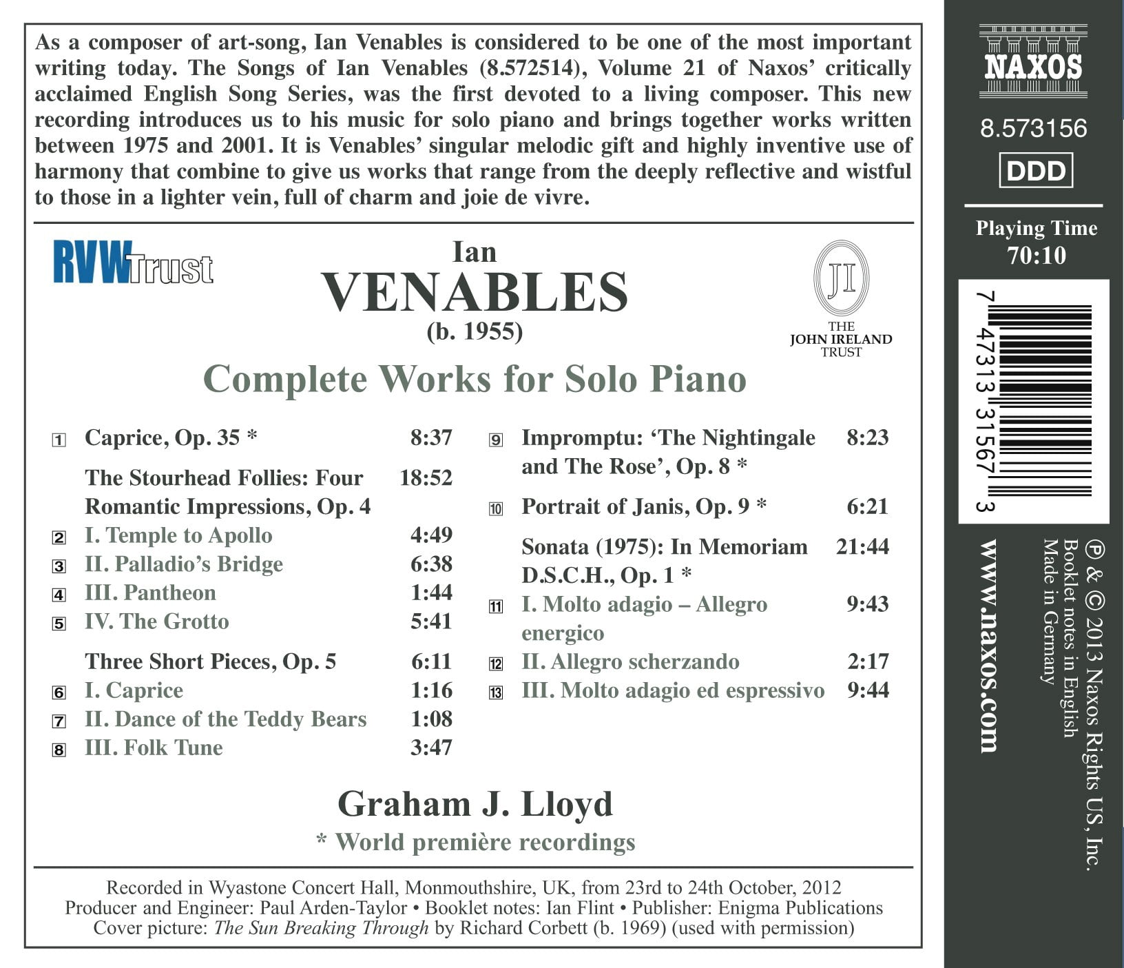 Graham J. Lloyd - Piano Works - Music & Performance - CD