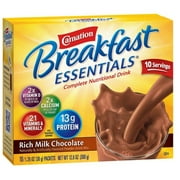 Carnation Breakfast Essentials Rich Milk Chocolate Flavor Powder 36 Gram Container Individual Packet, Nestle Healthcare Nutrition, 11004656 - Box of 10