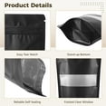thumbnail image 2 of 50 Pcs Resealable Mylar Food Storage Bags,Black Smell Proof Foil Sealable Bags, 9x6 Inch Bag with Window for Packaging, Reusable Stand-up Self Pouches for Coffee,Party Favors,Cookies, 2 of 5