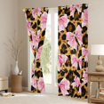 thumbnail image 3 of jejeloiu Cartoon Cute Bowknot Curtains Pack of 2 (42x84 Each),Jungle Cheetah Pattern Curtains Blackout For Teens, 3 of 6