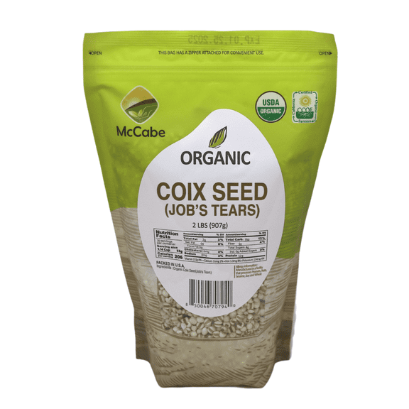 McCabe Organic Coix Seed - Job's Tears 2 Lbs| High Protein and Fiber | USDA and CCOF Certified | Packed in USA