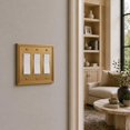 thumbnail image 2 of Rio Salto Gold 3 Light Switch Cover Plate Triple Rocker Decorator Paddle GFCI Decorative Brushed Brass Gold Metal Wall Plates — Imperial Collection, Midsize, 7.00" X 5.00, 2 of 9