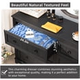 thumbnail image 3 of Joaxswe 6 Drawer Dresser, Mid Century Modern Dresser with Storage, 54" Wide Chest of Drawers with Wood Grain Texture for Bedroom, Living Room, Hallway, Black, 3 of 8