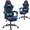 Blue, variant on DELMANGO Ergonomic Reclining Gaming Chair with Linkage Armrests & Footrest, Racing Style Office Chair, PU Leather Computer Desk Chair, Blue