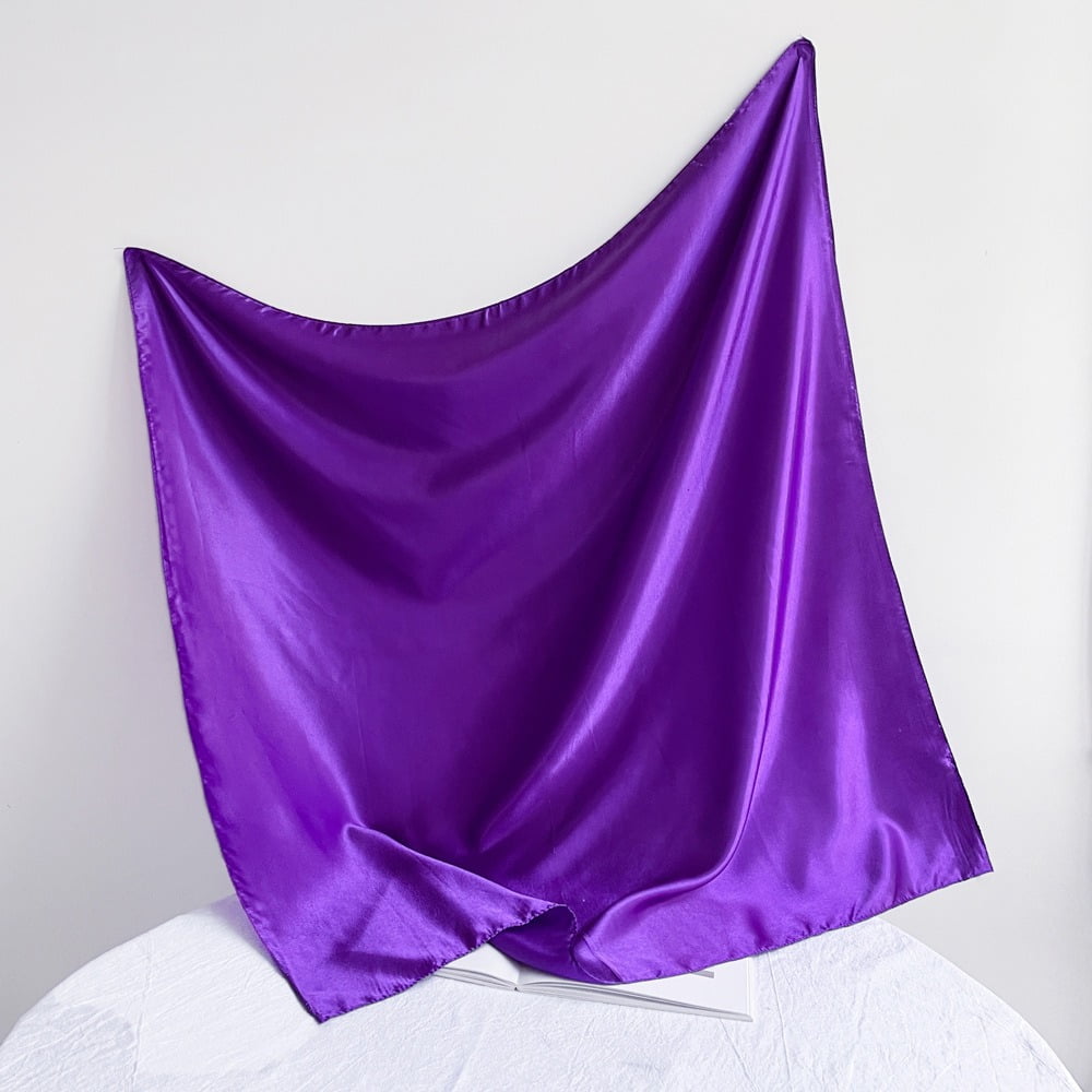 Namzi 90x90cm Square Bandana Multi-Use Hair Wrapping Scarf Solid Color Bandana for Headband Neck Travel Party Accessories Purple