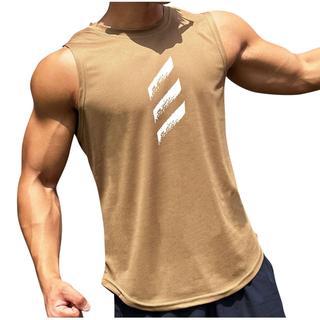 Camisas de Suéter para Hombre Casual Malla Cuello Redondo Deportes sin Mangas Top de Moda, Algodón para el Uso Diario de Primavera Verano