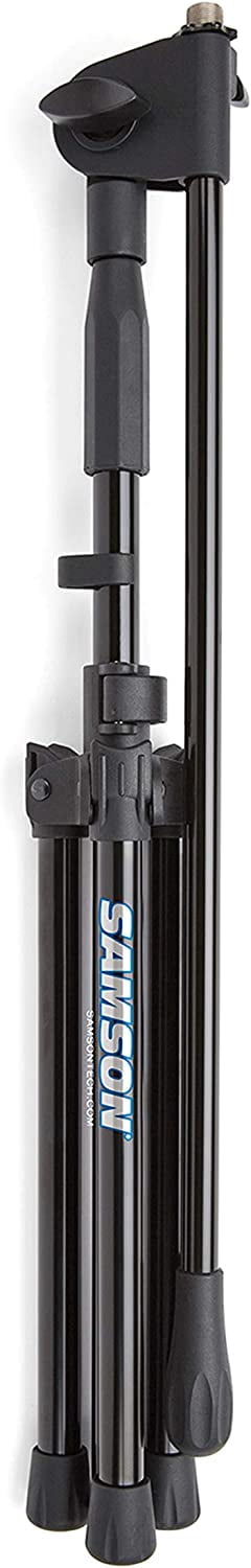Microphone Stand &  Dynamic Mic Bundle - Black  Stand with Cardioid Vocal Mic, XLR  for Studio Live Performance