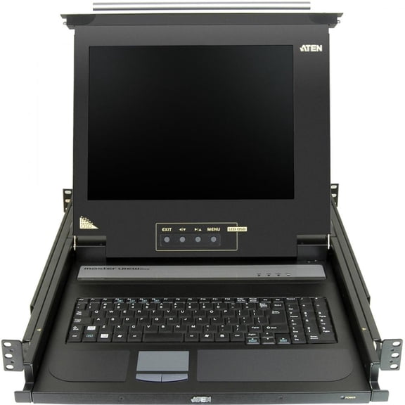Aten 17" Single-Rail LCD Integrated Console-TAA Compliant - 1 Computer(s) - 17" Active Matrix TFT LCD - 1 x SPHD-15 Keyboard/Mouse/Video