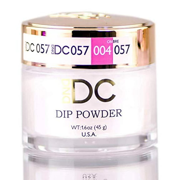 DND DC Pink & White CLEAR BASE Natural DIP POWDER for Nails, Daisy Dipping (with bonus side Glitter) Made in USA (DARK PINK)