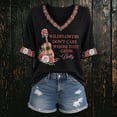 thumbnail image 2 of Dolly Memorial T-Shirt, Parton Country Music Tee Women Versatile V Neck 3/4 Sleeve Casual T Shirt, 2 of 5