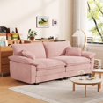 thumbnail image 6 of Nkurdsu 80.5" Loveseat, Corduroy Sectional Sofa Cloud Couch for Living Room, 2-Seat, Pink, 6 of 6