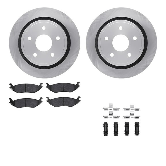 Dynamic Friction Company Rear Brake Rotors with 5000 Advanced Brake Pads includes Hardware 6512-40429