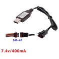 thumbnail image 2 of Chargeur 7.4V 400mA Pile Li-ion SM-4P Jouets RC Télécommande Jouet SM4P Câble de Charge Inverse Portable USB, 2 of 4