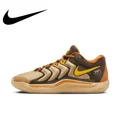 thumbnail image 3 of Zapatillas de baloncesto Nike KD 17 originales para hombre, transpirables, con amortiguación y antideslizantes, en color naranja, blanco y negro, 3 of 5