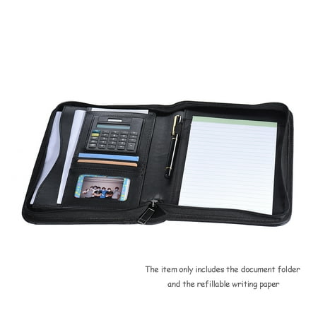 Portfolio Zippered With Note Pad Portable Professional Business Pu Leather Zippered Document A5 Pu With Ca Lder Mewmewcat Professional Portable Laoshe Portable Business Ca Lder Note
