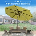 thumbnail image 3 of Sunrise 9' Outdoor Table 8 Aluminum Ribs, Patio Umbrella with Auto Tilt and Crank (Green), 3 of 8