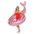 thumbnail image 4 of BigMouth Inc Inflatable Vinyl Mermaid Tail Pool Float, Rose Gold, 4 of 5