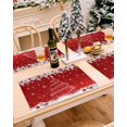 thumbnail image 5 of Christmas Cotton Linen Placemats Set of 4, Red Sparkle Ornaments 13"x19" Reusable Place Mats White Christmas Tree Pine Needle Non-Slip Table Mats Decoration for Home Kitchen Dining Table Party, 5 of 5