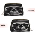 thumbnail image 3 of Gaeub Black White Hat Skull Printed Travel Cosmetic Bag,Makeup Bag, Large Capacity Toiletry Bag for Women, Portable Pouch Make Up Organizer with Zipper and Divider, 3 of 8