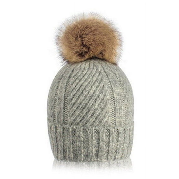 CoCopeaunt Female Students Fall And Winter Wool Cap, Wool Ball Plus Velvet Fashion Fashion Warm Knit Cap