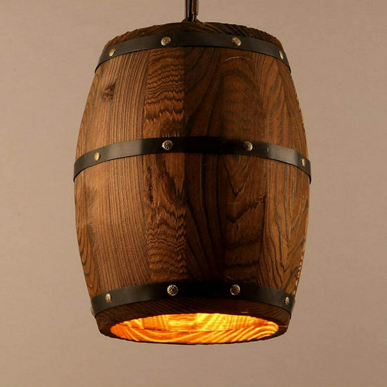 Bar Cafe Lights Wood Wine Barrel, Wine Barrel Kitchen Island Light