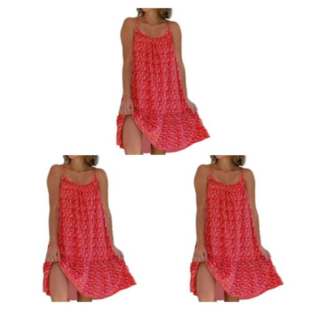 Vestido Maxi bohemio multifuncional Sonducket rojo XL