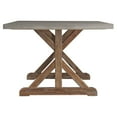 Weston Home Rectangular Concrete Top Dining Table, Brown and Concrete