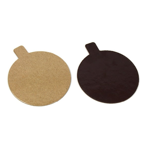 Round Pastry Board with Tab, Chocolate and Praline, 3-1/8 Inch Diameter - Pack of 200