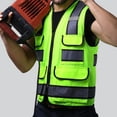 thumbnail image 6 of Reflective Vest with Pockets, Bright Construction Vest with Reflective Strip, Breathable Neon Fabric High Visibility Vest for Working Outdoor E, 6 of 8