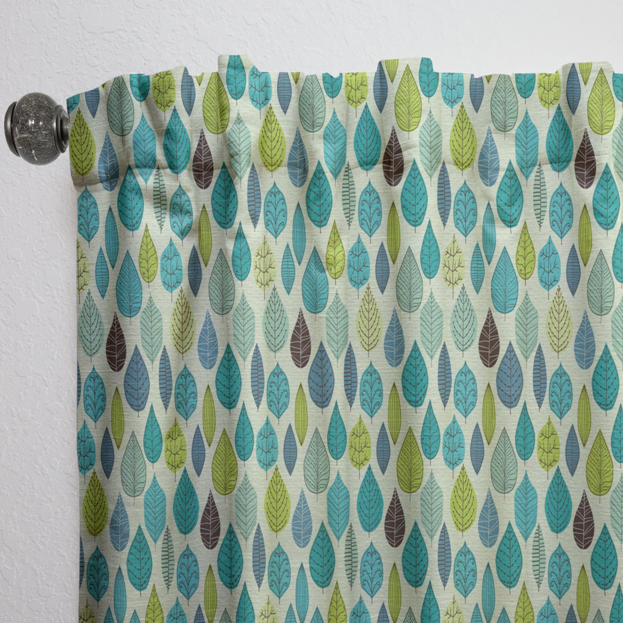 Designart 'Leaf With Texture' Modern & Contemporary Curtain Panel