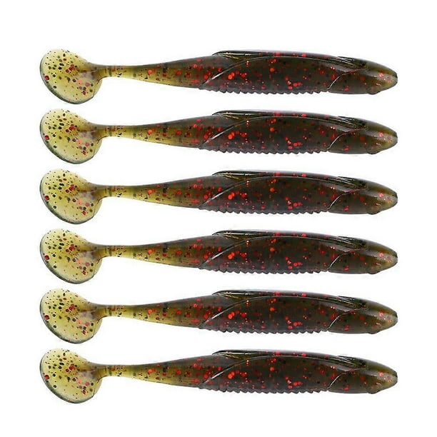 6g/10cm Green Black Lures Soft Fishing Artificial Lure Bait False Bait T-tail Soft Bait Soft Fish Lead Head Hook Bait Combo