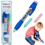 Thin Air Brands Giant Chalk Pencil Kit with Extra Chalk, Working Eraser, Storage, & Clip, 13"