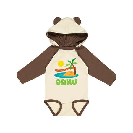 

Inktastic I Love Oahu Gift Baby Boy or Baby Girl Long Sleeve Bodysuit