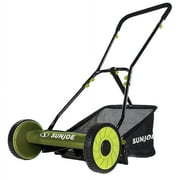 Sun Joe Manual Push Reel Lawn Mower with Grass Catcher, Adjustable Cutting Height, 16-Inch