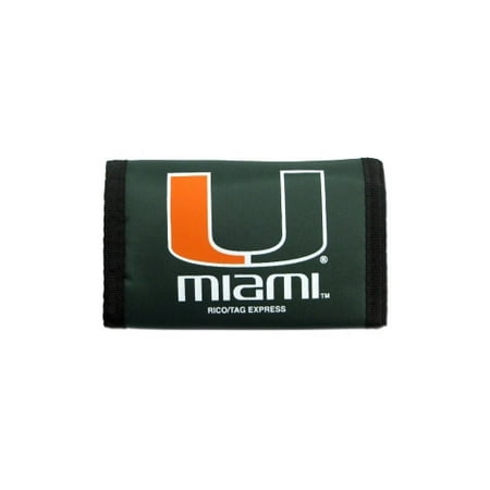 Miami Hurricanes Official NCAA Nylon Trifold Wallet by Rico Industries 990239
