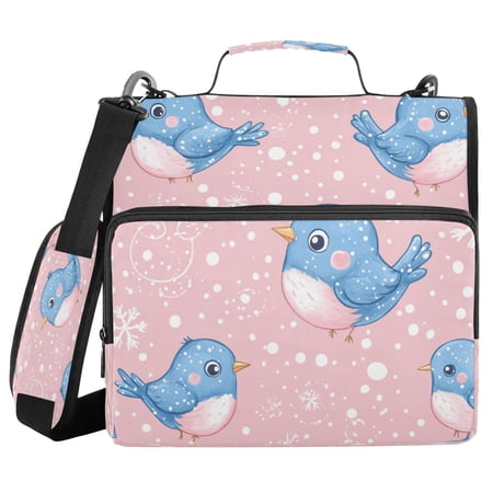 YAZAOO Zipper Binder trapper keeper Documents Organized Design Whimsical Winter Blues Printed