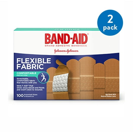 Monkey Band Aid - (2 Pack) Band-Aid Brand Flexible Fabric Adhesive Bandages, Assorted Sizes, 100 ct