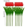 thumbnail image 3 of Harlier 10Pcs Artificial Tulips Flowers, Real Touch Latex Fake Tulips Flowers for Decoration 13.7" Floral Arrangement Bulk Flowers for Vase Centerpieces Wedding Party, Red, 3 of 6