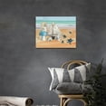 thumbnail image 6 of Beach Sea Turtle Wall Art Coastal Ocean Pictures Wall Decor Nautical Seascape Canvas Paintings Modern Artwork Home Decoration for Bathroom Living Room Bedroom Office Framed 16"x12", 6 of 6