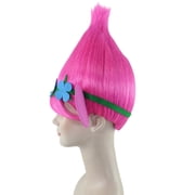 HPO Teens Magical Troll Princess Pink Updo Wig , Pink Cosplay Halloween Wig , Premium Breathable Capless Cap