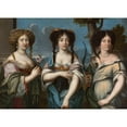 thumbnail image 2 of Anonymous 18x14 Black Ornate Wood Framed Double Matted Museum Art Print Titled - Triple Portrait of Women, Formerly Known as "The Nieces of Mazarin", 2 of 5