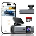 thumbnail image 1 of Cámara Dash Cam 4K Frontal con WiFi 5G Integrado Tarjeta de 64GB Incluida Visión Nocturna Superior Grabación en Bucle Sensor G y Monitor de Estacionamiento 24H Soporta hasta 256GB, 1 of 7